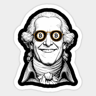 Bitcoin George Washington Funny Cryptocurrency Crypto Trader Sticker